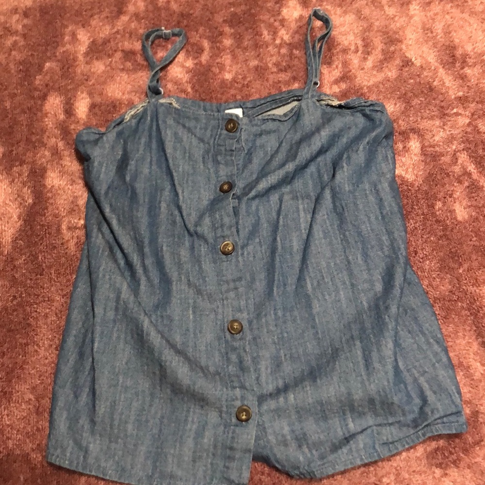 blue button up tank size extra small